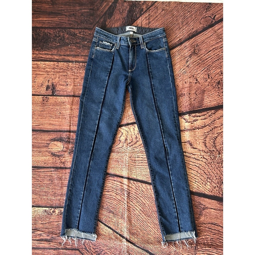 PAIGE Vintage Julia Jeans Felice Wash Fray Hem Women's Size 25 Denim - Picture 2 of 13